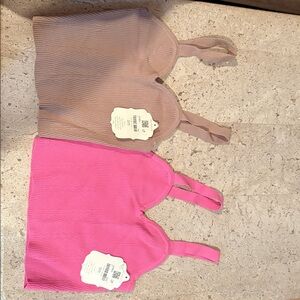 Altar’d State Bundle NWT Pink Tank Medium and Tan Tank Small NWT